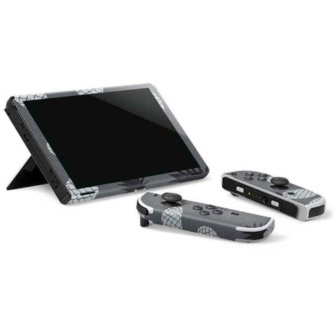 Black and White Pineapples Nintendo Switch OLED (2021) Skin